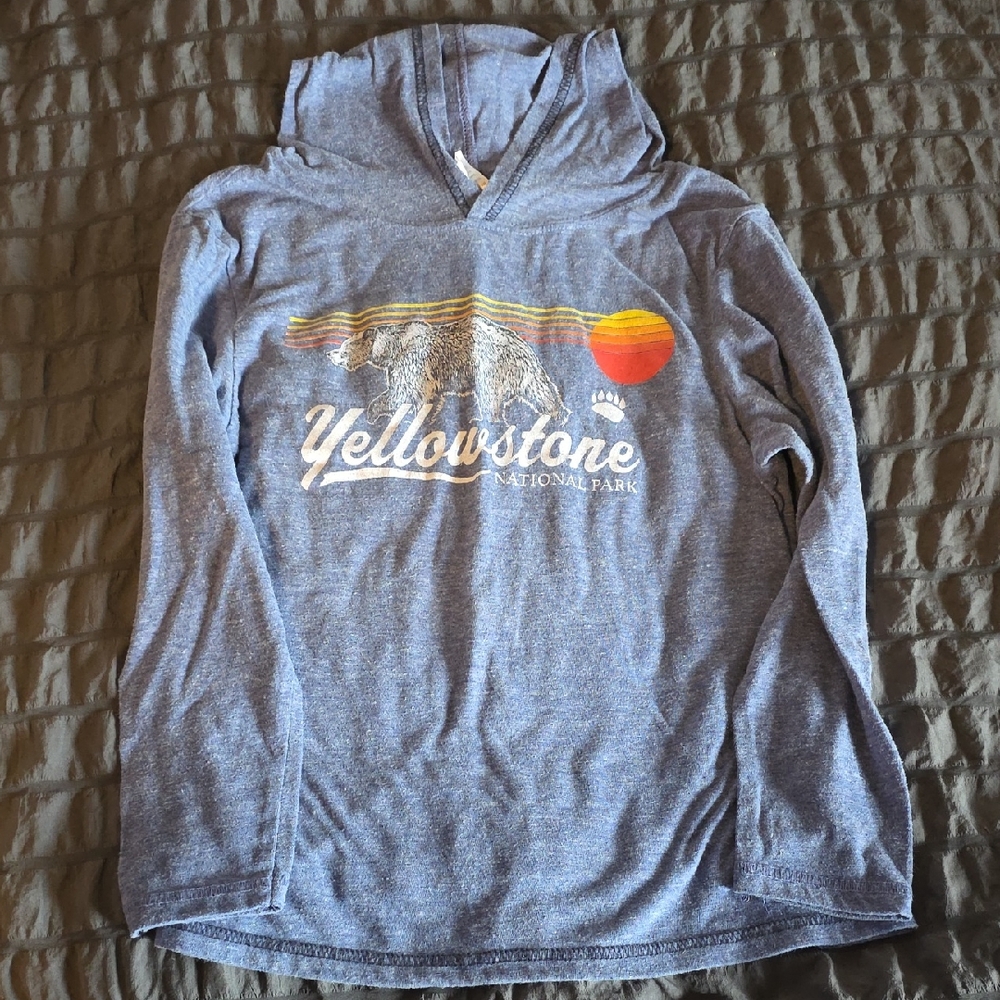 Yellowstone National Park Kids Blue Long Sleeve Tee